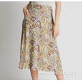 Linen print of women skirt